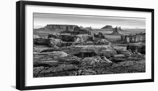 USA, Arizona, Monument Valley. Panoramic View from Hunt's Mesa at Dawn-Ann Collins-Framed Photographic Print