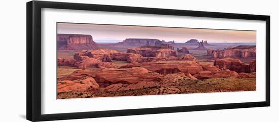 USA, Arizona, Monument Valley. Panoramic View from Hunt's Mesa at Dawn-Ann Collins-Framed Photographic Print