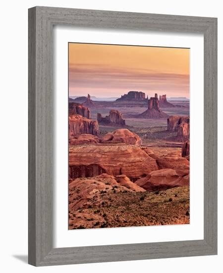 USA, Arizona, Monument Valley, View from Hunt's Mesa at Dawn-Ann Collins-Framed Photographic Print