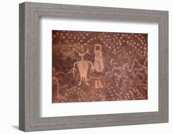 USA, Arizona, Mystery Valley Petroglyph Panel-John Ford-Framed Photographic Print