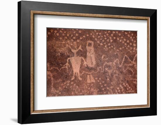 USA, Arizona, Mystery Valley Petroglyph Panel-John Ford-Framed Photographic Print