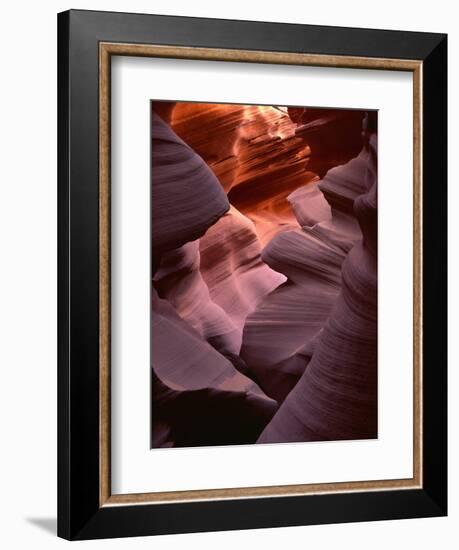 USA, Arizona, Navajo Tribal Park, Erosion of Navajo Sandstone of Lower Antelope Canyon-John Barger-Framed Photographic Print