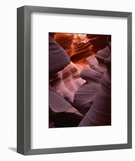 USA, Arizona, Navajo Tribal Park, Erosion of Navajo Sandstone of Lower Antelope Canyon-John Barger-Framed Photographic Print