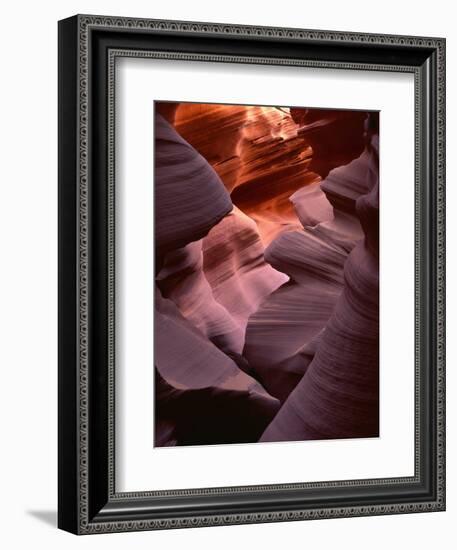 USA, Arizona, Navajo Tribal Park, Erosion of Navajo Sandstone of Lower Antelope Canyon-John Barger-Framed Photographic Print