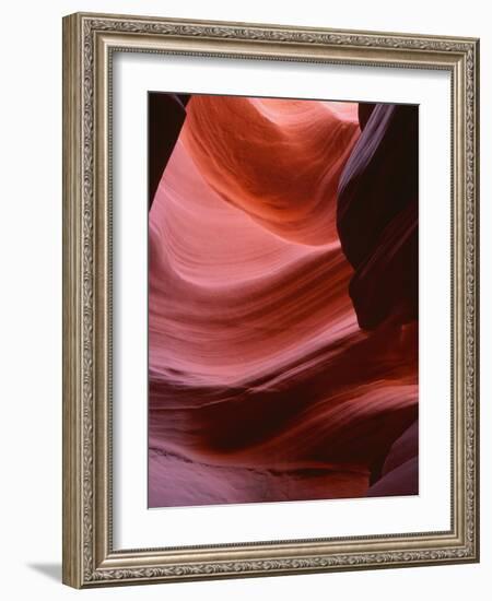 USA, Arizona, Navajo Tribal Park, Erosion of Navajo Sandstone of Lower Antelope Canyon-John Barger-Framed Photographic Print