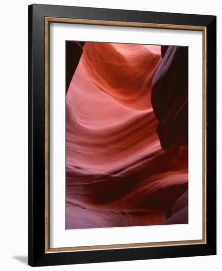 USA, Arizona, Navajo Tribal Park, Erosion of Navajo Sandstone of Lower Antelope Canyon-John Barger-Framed Photographic Print