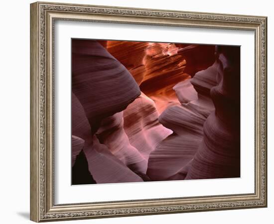 USA, Arizona, Navajo Tribal Park, Erosion of Navajo Sandstone of Lower Antelope Canyon-John Barger-Framed Photographic Print