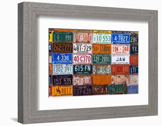 USA, Arizona, Route 66, Collection of License Plates-Catharina Lux-Framed Photographic Print