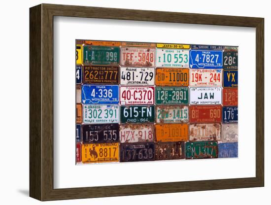 USA, Arizona, Route 66, Collection of License Plates-Catharina Lux-Framed Photographic Print