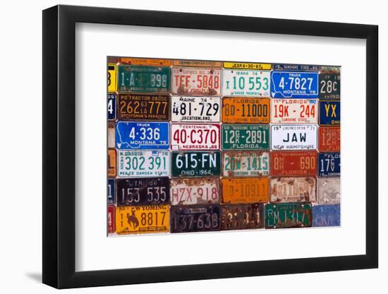 USA, Arizona, Route 66, Collection of License Plates-Catharina Lux-Framed Photographic Print