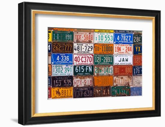 USA, Arizona, Route 66, Collection of License Plates-Catharina Lux-Framed Photographic Print