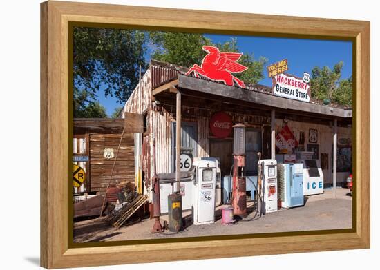 USA, Arizona, Route 66, Hackberry, Old Filling Station-Catharina Lux-Framed Premier Image Canvas