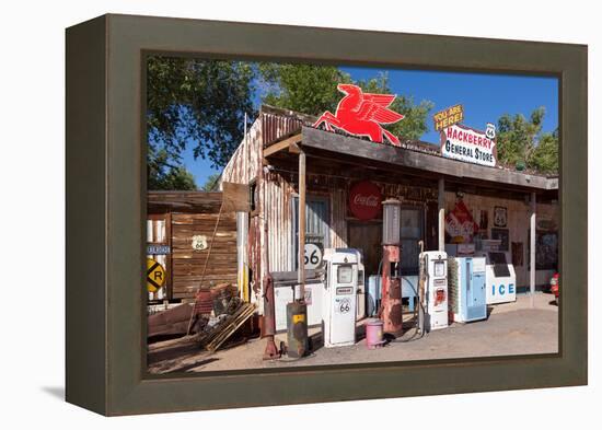 USA, Arizona, Route 66, Hackberry, Old Filling Station-Catharina Lux-Framed Premier Image Canvas