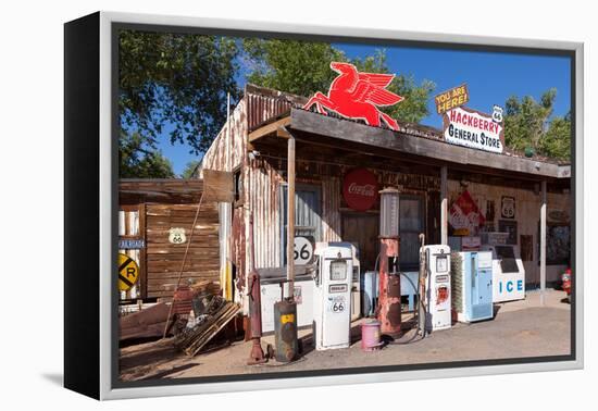 USA, Arizona, Route 66, Hackberry, Old Filling Station-Catharina Lux-Framed Premier Image Canvas