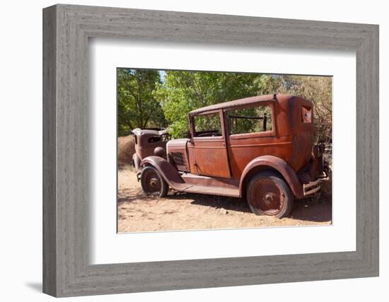 USA, Arizona, Route 66, Rusty Car Body-Catharina Lux-Framed Photographic Print