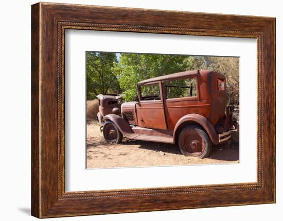 USA, Arizona, Route 66, Rusty Car Body-Catharina Lux-Framed Photographic Print