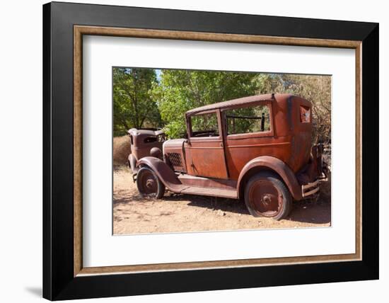 USA, Arizona, Route 66, Rusty Car Body-Catharina Lux-Framed Photographic Print