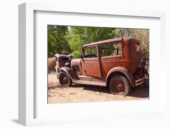 USA, Arizona, Route 66, Rusty Car Body-Catharina Lux-Framed Photographic Print