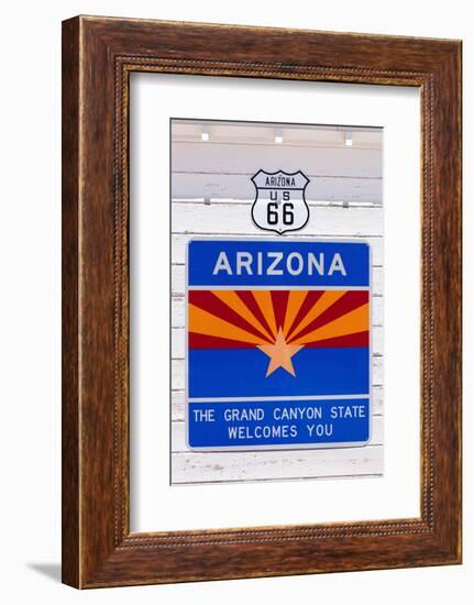 USA, Arizona, Route 66, Welcome Sign-Catharina Lux-Framed Photographic Print