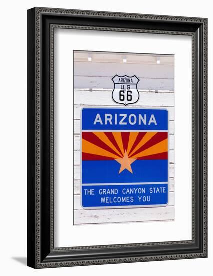 USA, Arizona, Route 66, Welcome Sign-Catharina Lux-Framed Photographic Print