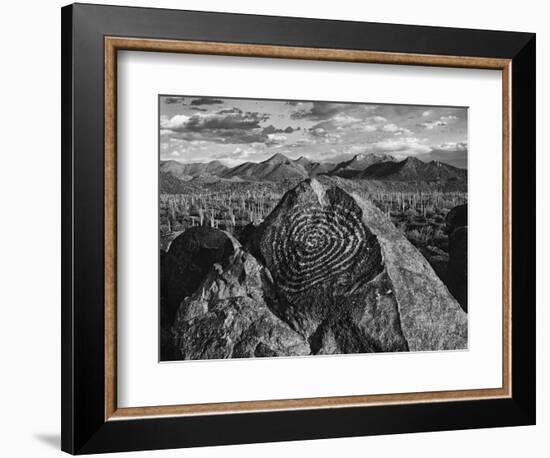 USA, Arizona, Saguaro National Park. Petroglyphs on Signal Hill-Dennis Flaherty-Framed Photographic Print