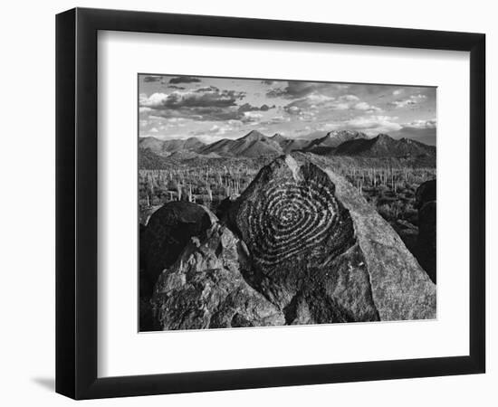 USA, Arizona, Saguaro National Park. Petroglyphs on Signal Hill-Dennis Flaherty-Framed Photographic Print