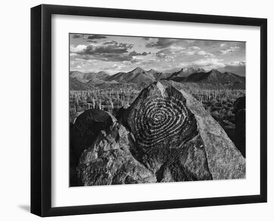 USA, Arizona, Saguaro National Park. Petroglyphs on Signal Hill-Dennis Flaherty-Framed Photographic Print