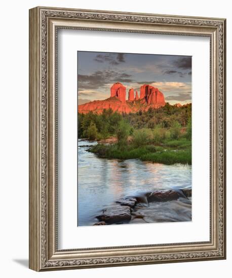 USA, Arizona, Sedona, Cathedral Rock Glowing at Sunset-Michele Falzone-Framed Photographic Print