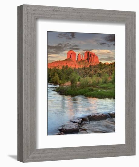 USA, Arizona, Sedona, Cathedral Rock Glowing at Sunset-Michele Falzone-Framed Photographic Print