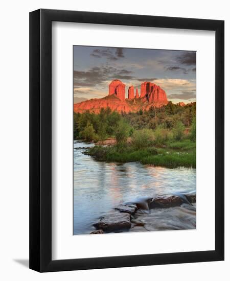 USA, Arizona, Sedona, Cathedral Rock Glowing at Sunset-Michele Falzone-Framed Photographic Print