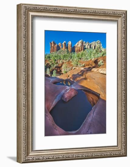 USA, Arizona, Sedona. Water Pools in Rock-Jaynes Gallery-Framed Photographic Print