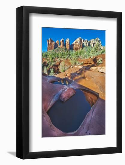 USA, Arizona, Sedona. Water Pools in Rock-Jaynes Gallery-Framed Photographic Print