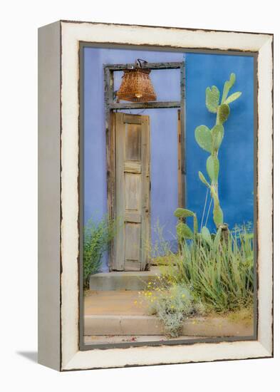 USA, Arizona, Tucson, Blue House-Hollice Looney-Framed Premier Image Canvas