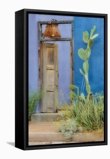 USA, Arizona, Tucson, Blue House-Hollice Looney-Framed Premier Image Canvas