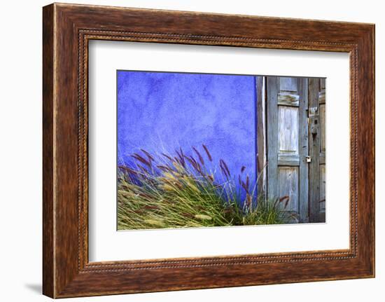 USA, Arizona, Tucson. Colorful wall and weathered door.-Jaynes Gallery-Framed Photographic Print