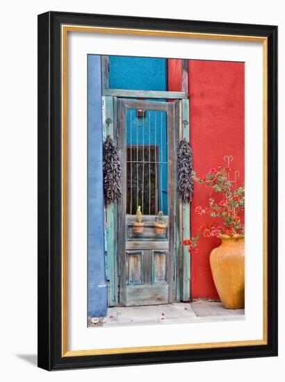 USA, Arizona, Tucson, Weathered Door-Hollice Looney-Framed Photographic Print