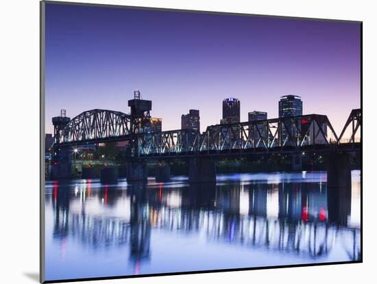 USA, Arkansas, Little Rock, City Skyline from the Arkansas River-Walter Bibikow-Mounted Photographic Print