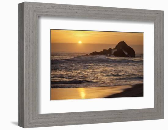 USA, California, Big Sur. Sunset and Splashes at Pfeiffer Beach-Ann Collins-Framed Photographic Print