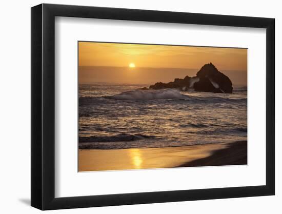 USA, California, Big Sur. Sunset and Splashes at Pfeiffer Beach-Ann Collins-Framed Photographic Print