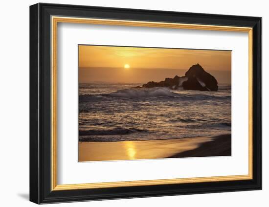 USA, California, Big Sur. Sunset and Splashes at Pfeiffer Beach-Ann Collins-Framed Photographic Print