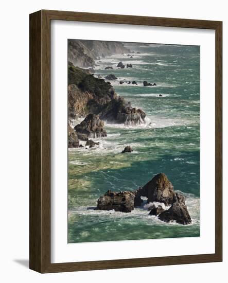 USA, California, Big Sur. Waves Hit Coast and Rocks-Ann Collins-Framed Photographic Print