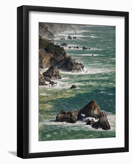 USA, California, Big Sur. Waves Hit Coast and Rocks-Ann Collins-Framed Photographic Print