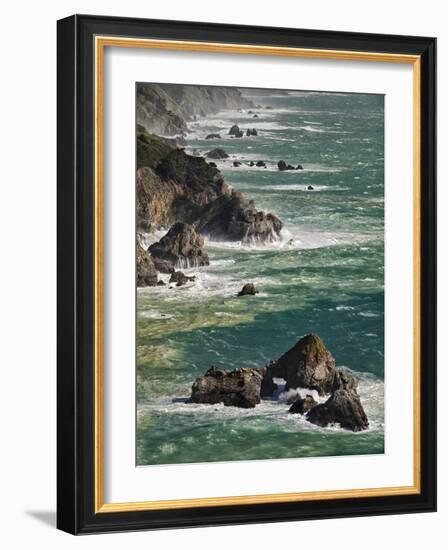 USA, California, Big Sur. Waves Hit Coast and Rocks-Ann Collins-Framed Photographic Print