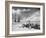 USA, California, Bishop. Snow-Covered Vintage Wagon in Owens Valley-Dennis Flaherty-Framed Photographic Print