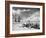 USA, California, Bishop. Snow-Covered Vintage Wagon in Owens Valley-Dennis Flaherty-Framed Photographic Print