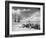 USA, California, Bishop. Snow-Covered Vintage Wagon in Owens Valley-Dennis Flaherty-Framed Photographic Print