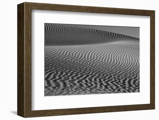 USA, California. Black and white image of windblown sand dune-Judith Zimmerman-Framed Photographic Print