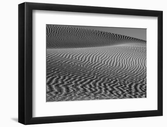 USA, California. Black and white image of windblown sand dune-Judith Zimmerman-Framed Photographic Print