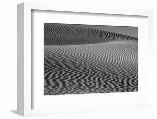 USA, California. Black and white image of windblown sand dune-Judith Zimmerman-Framed Photographic Print