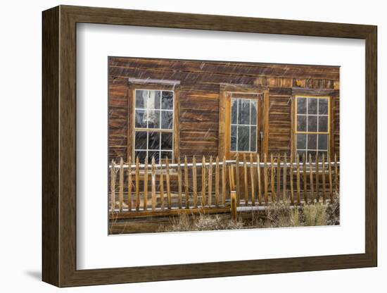 USA, California, Bodie. Abandoned Building in Snowfall-Don Paulson-Framed Photographic Print